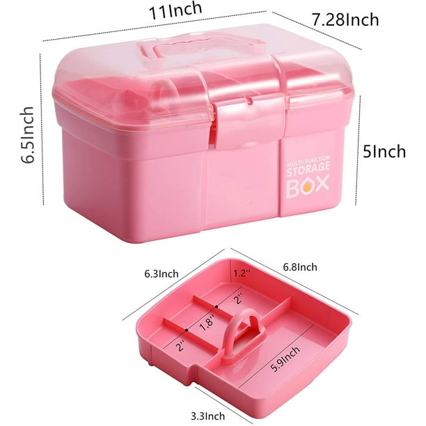 11'' Plastic Storage Box with Removable Tray, Multipurpose