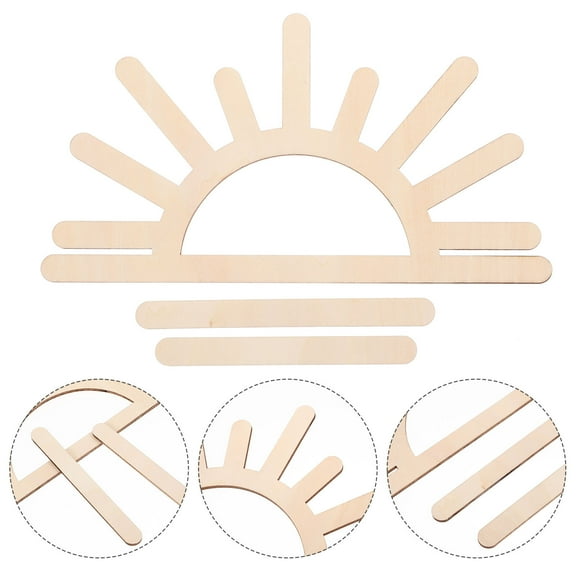 HAMPPLIES Boho Home Decor Wooden Wall Hanging Beige 1Set