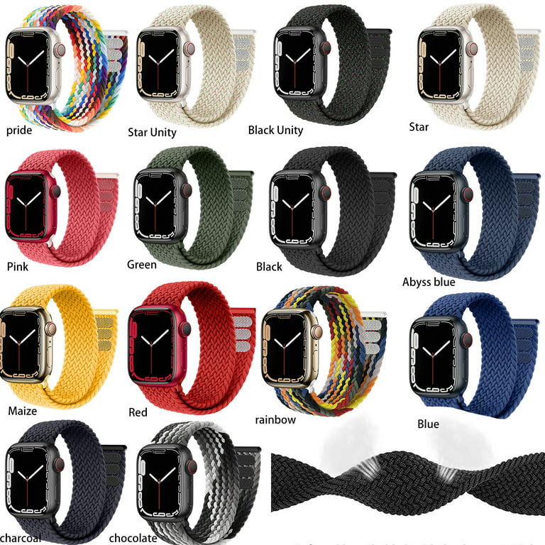  iBazal Compatible with Apple Watch Band 42mm 44mm 45mm 49mm  Braided Nylon Solo Loop Elastic Woven Strap Replacement for iWatch Series  Ultra 8 7 6 5 4 3 2 1 SE Sport - Black 49/45/44/42 : Cell Phones &  Accessories