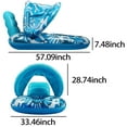 thumbnail image 2 of Blue Leaf - Patterned Inflatable Pool Float with Canopy – 2 - in - 1 Lounge Chair & Shade, Summer Water Fun, 2 of 7