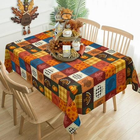 

Fall Tablecloth Rectangle Thanksgiving Tablecloth Rectangle Fall Plaid Table Cloths for Fall Thanksgiving Kitchen Decor 60x102 Inch