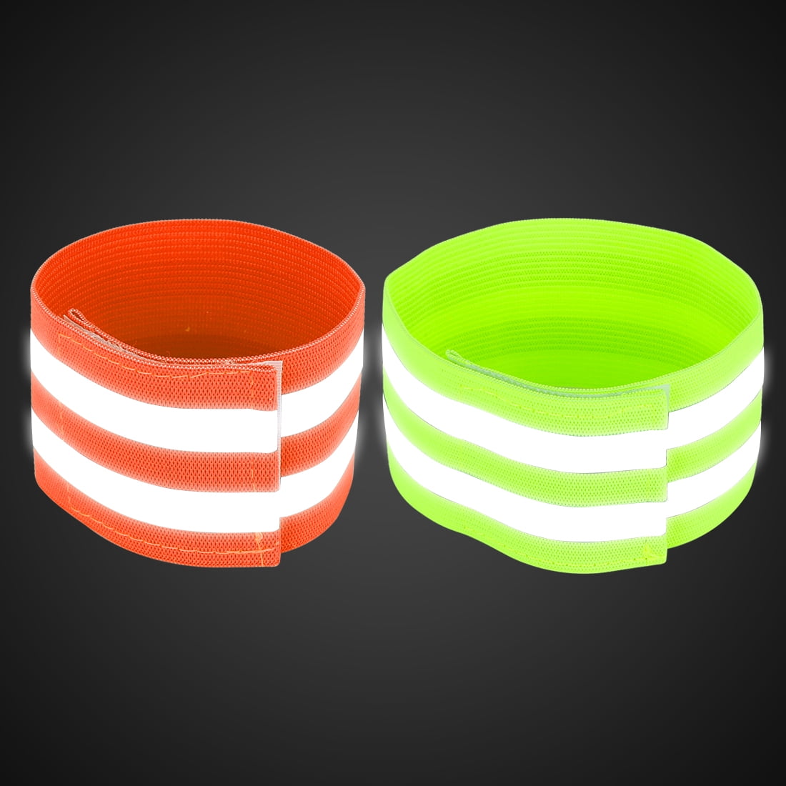 Unique Bargains 8Pcs High Visibility Night Cycling Reflector Straps Reflective Bands