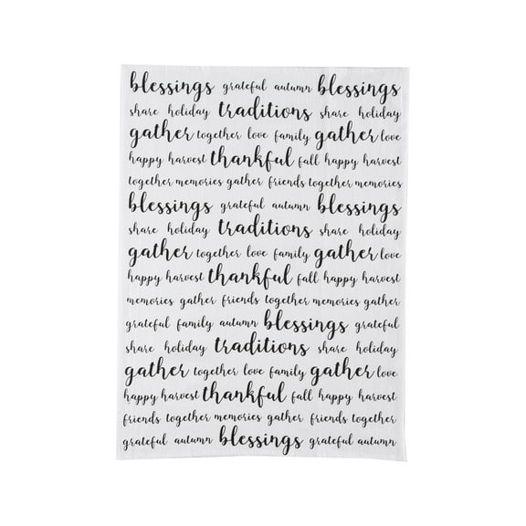 Harvest Script Printed Flour Sack Cloth Thanksgiving Kitchen Towel Dishtowel