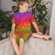 thumbnail image 4 of Fotbe Colorful Glitter Pijama Estampada de 2 Piezas para Niños – Ropa de Dormir de Manga Corta Cómoda para Niños y Niñas, Camiseta y Shorts de Algodón-XX-Large, 4 of 6