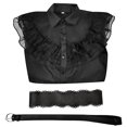 thumbnail image 3 of KAWELL Wednesday Addams Robe de Costume pour Filles Wednesday Costume de Cosplay Tenue d'Halloween pour 5-12 Ans, 3 of 6