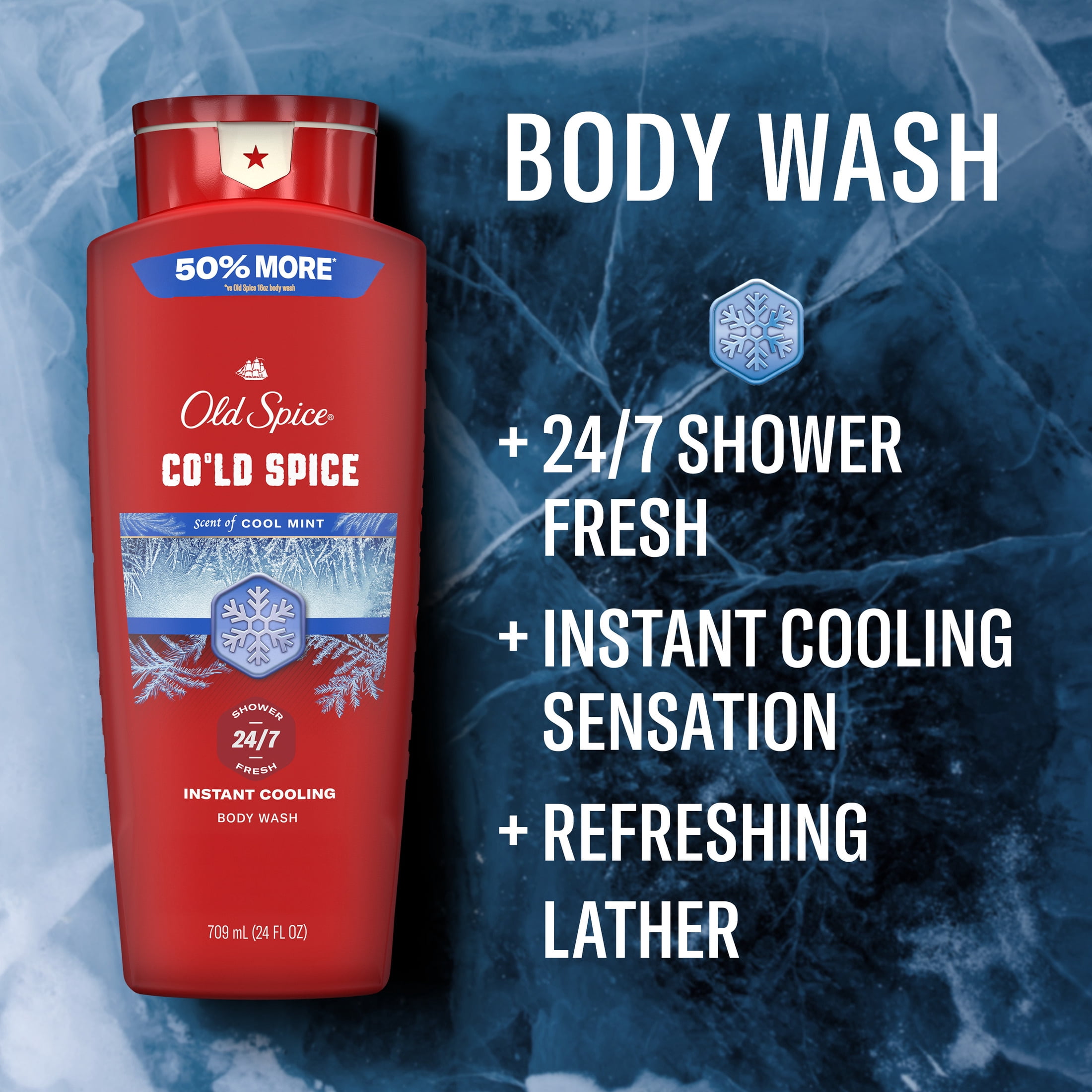 Old Spice Red Collection Body Wash for Men, Cold Spice Scent, 24oz (709ml)
