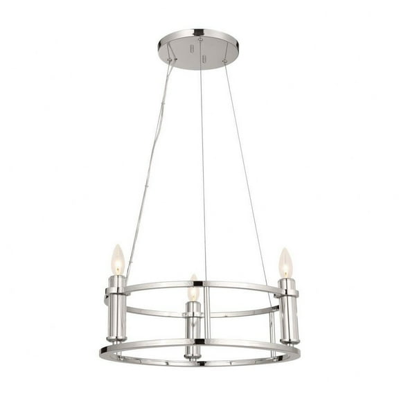 52493PN Kichler Lighting Rosalind - 3 Light Chandelier In Traditional Style-6.5 Inches Tall and 19.5 Inches Wide-Polished Nickel Finish