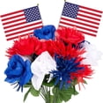 thumbnail image 7 of 4th Of July Floral Decor, Memorial Day Artificial Flowers, Red White Blue Silk Flowers, Patriotic Grave Flowers, Independence Day Silk Flowers, Fake Flowers Memorial Day, Artificial Cemetery Flowers, 7 of 7