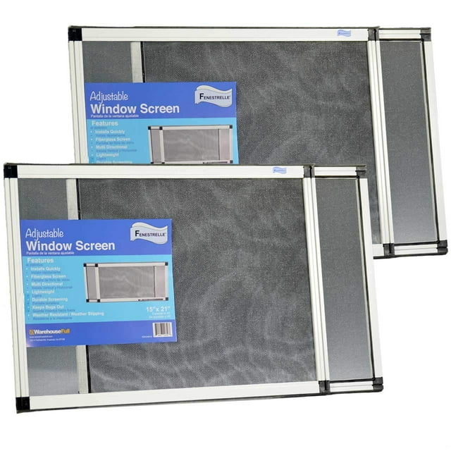 Fenestrelle Pantalla De Ventana Expandible – Horizontal (15 Pulgadas De Alto X 21 Pulgadas – 40 Pulgadas De Ancho) 2 Paquetes De Pantallas De Ventana Ajustables Medianas Pantalla De Repuesto Perfecta