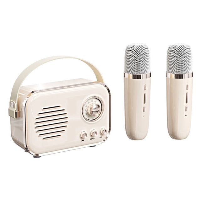 Haut-parleur mini Rétro portable Sans Fil Bluetooth microphone Haut-Parleur Karaoké Extérieur
