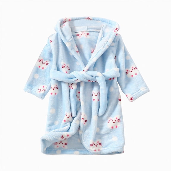 zuwimk Boys Girls Towel Robe Soft Terry Cloth Kimono Bathrobes Sleepwear for Kids(Blue,3-4 Years)