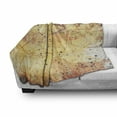 thumbnail image 3 of Island Map Soft Flannel Fleece Throw Blanket, Antique Treasure Map Grunge Rusty Style Parchment Print History Theme Boho Design, Cozy Plush for Indoor and Outdoor Use, 50" x 70", Beige, by Ambesonne, 3 of 6