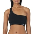 thumbnail image 3 of DKNY Sport Womens Double Layer One Shoulder Mesh Combo Bralette Black L, 3 of 3