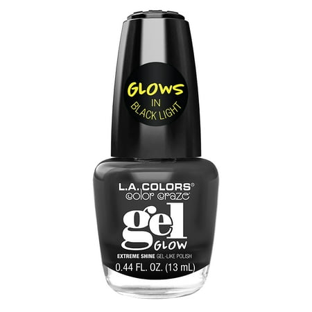 L.A. COLORS Glows Color Craze Gel Nail Polish, Black
