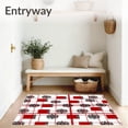 thumbnail image 3 of ODIKA 5'x7' Machine Washable Non-Slip Area Rug, Festive Winter Hearth Checkered Welcome Surface High Traffic Rug with Pad, Red, 615859, 3 of 8