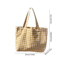 thumbnail image 3 of Tanyzvel Women Gingham Canvas Tote Bag, Reusable Shopping Shoulder Bag, Lightweight Plaid Handbag for School Work Outdoor Daily Use, 3 of 6