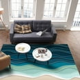 thumbnail image 4 of Area Rugs Indoor Non-Slip Rectangle Rug 2x3 Ft Abstract Water Duck Green Brown Gradient Ocean Waves Rug Rubber Backing Floor Mats Non Shedding Home Decor Carpet for Entryway Living Room, 4 of 8