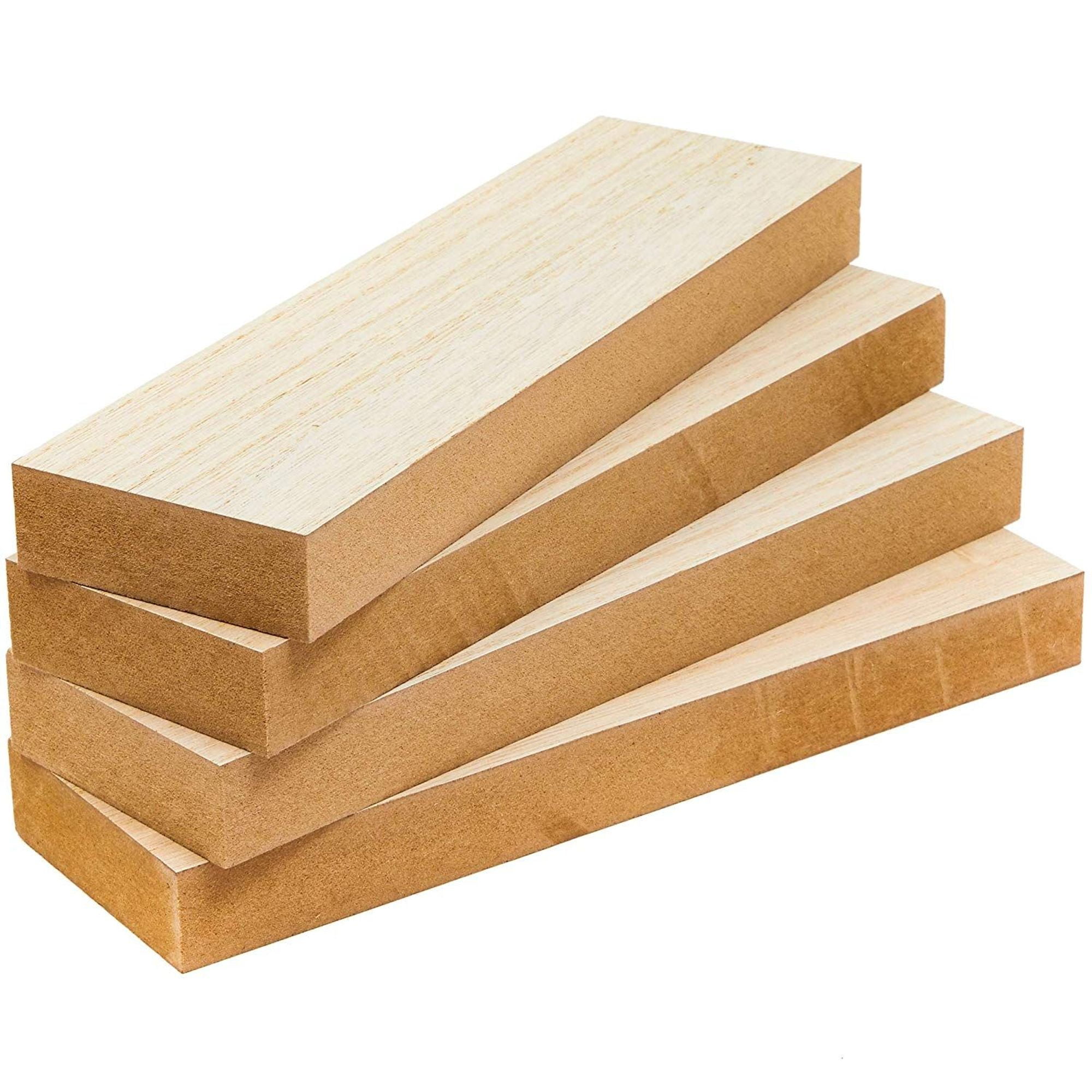 4Pack 3x10x1 inches Natural Unfinished Wood Block Smooth Surface for