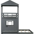 thumbnail image 6 of Harper & Bright Designs Wooden House Bunk Bed Twin Over Full Bunk Bed Floor Playhouse Bed for Bedroom, Gray, 6 of 9