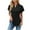 Black, variant on Brilliant Women Tops Women's V-Neck Solid Color Short Sleeve Lapel Tops clothes under $5.00