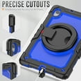 thumbnail image 2 of Dteck for Lenovo Tab M10 FHD Plus Case 10.3" with Built in Screen Protector, Heavy Duty Shockproof Child Proof Rugged Case with Rotating Handle Stand,Black + Blue, 2 of 7