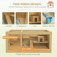thumbnail image 4 of Large Wooden Hamster Cage with Removable Tray and Water Dispenser for Gerbils, 4 of 7