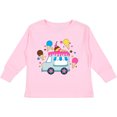 thumbnail image 3 of Inktastic Ice Cream Truck with Ice Cream Cones Boys or Girls Long Sleeve Toddler T-Shirt, 3 of 5