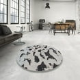 thumbnail image 4 of Ahgly Company Machine Washable Indoor Rectangle Abstract Silver Gray Area Rugs, 8' x 10', 4 of 7