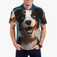 thumbnail image 1 of Balery Playful Smile Cute Dog Camisa Polo de Hombre con Estampado, de Manga Corta y Tejido Medio, Camisa Tipo Golf Polo-Small, 1 of 6
