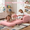 thumbnail image 3 of Babyeap Extra Wide Kids Chair,2-in-1 Convertible Toddler Chairs,Soft Comfy Kids Couch, Kids Sofa for Boys & Girls 3+,Pink, 3 of 9