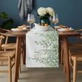 thumbnail image 2 of Eucalyptus Leaves Table Runner - 120 Inch Long, Kitchen Dining Table Runner Dresser Scarves, Green Summer Botanical Weeping Farmhouse Decor for Coffee Tables Wedding Party Banquet, 2 of 8