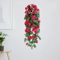 thumbnail image 5 of Simulated Rose Wall Hanging Set | Artificial Flowers Rattan Decor | White Red Green Purple Pink | 35cm Fake Roses with Iron Planter | Home Garden Mall Decorations, 5 of 7