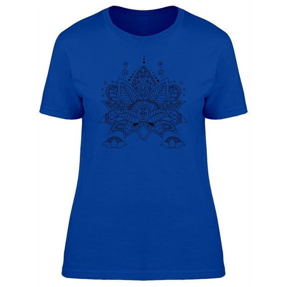 Lotus Flower Black Silhouette T-Shirt Women -Image by Shutterstock, Female x-Large