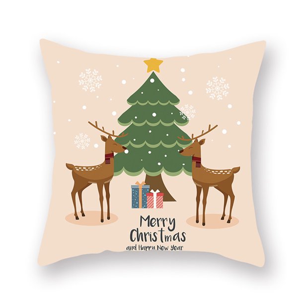 Advancent Funda de almohada de 2 piezas con estampado de elementos navideños, decoración de funda de almohada de poliéster lavable para sofá, funda de Kits de decoración para fiestas B-06708 Advancent HA007819-08
