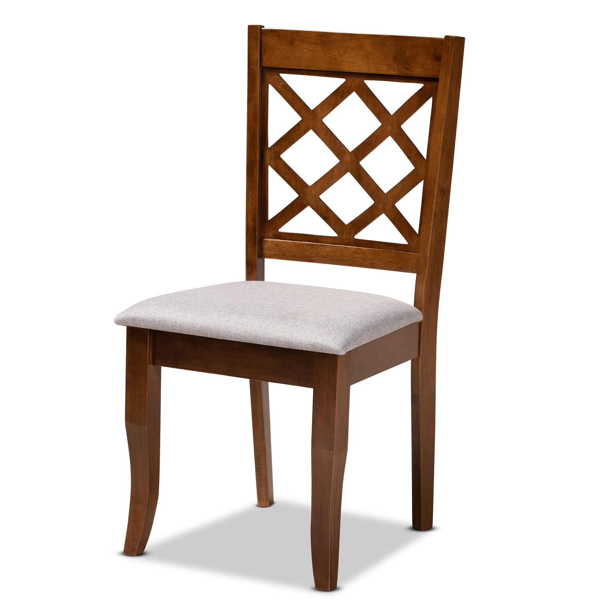 Baxton Studio Adara Modern and Contemporary Grey Fabric Upholstered and Walnut Brown Finished Wood 5-Piece Dining Set