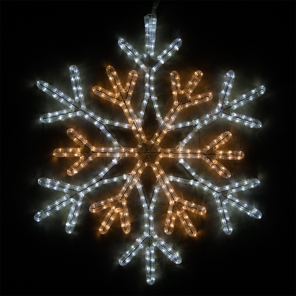 Wintergreen Lighting LED Snowflake Light Christmas Decorations Outdoor Snowflake Christmas Lights, Christmas Snowflake, LED Rope Light (28", 36 Point Star Center Snowflake, Warm White/Cool White LED) - image 1 of 1