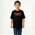 thumbnail image 2 of Boys Graphic T-Shirt Tiger Stripe Mascot Wild Animal Kids Tees 100% Cotton Short Sleeve Tops Ages 4-13Y, 2 of 4