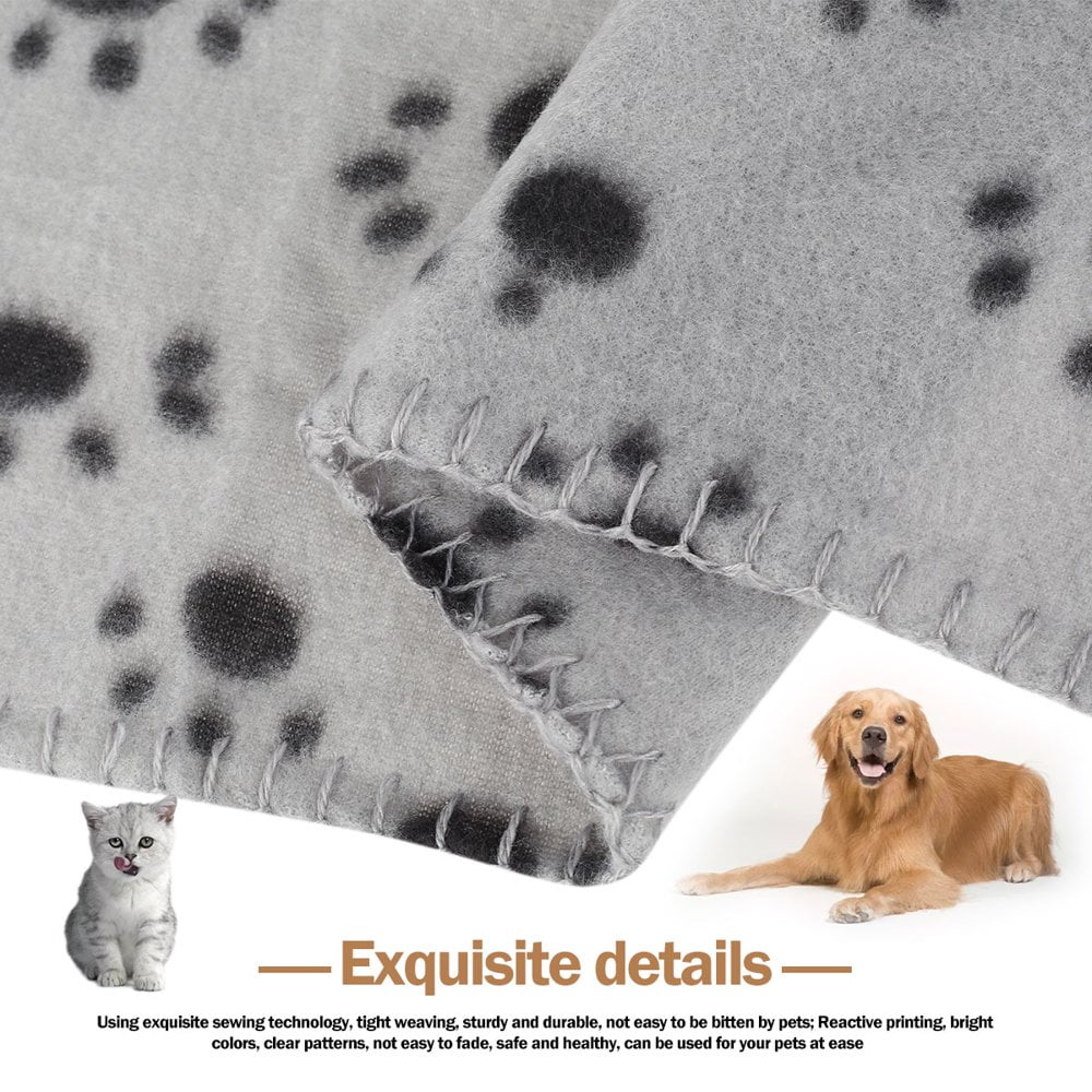 2Pcs Paw Print Pet Blanket Soft Fleece Dog Cat Blanket Cat Cushion Puppy Kitten Sleep Pad Mat Pet Bed Cover Washable War Walmart