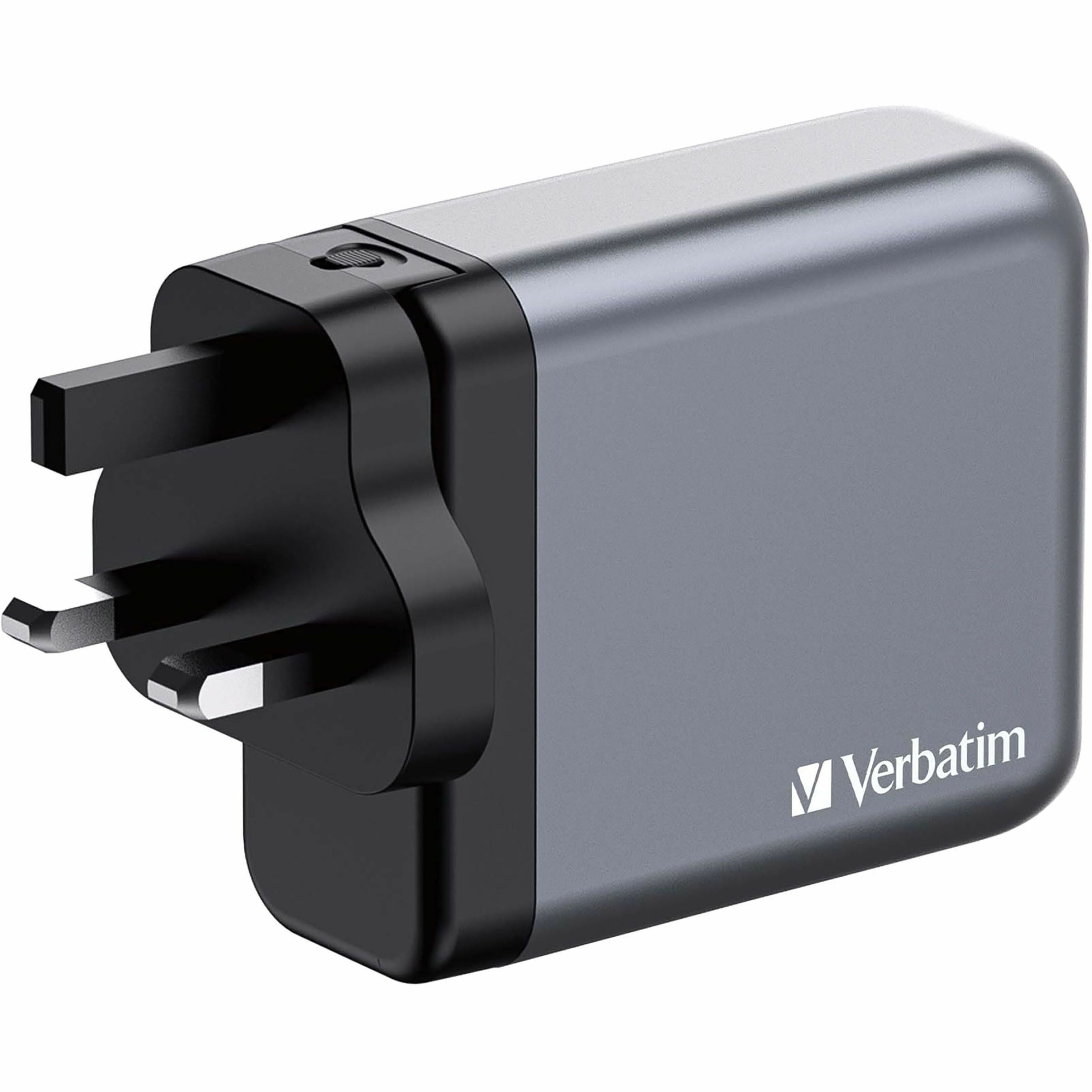 Verbatim 140 W 4-Port GaN Wall Charger, Black/Gray