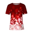 thumbnail image 4 of Women's Summer Clothes Comfy Casual Shirts Love Heart Graphic Sweatshirts Fashion 2024 Round Neck Blouse Vintage Dressy Casual Tops for Lady Short Sleeve Loose Fit Flowy Tunic Tops Red T Shirts M, 4 of 4