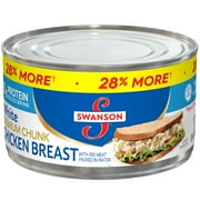 Swanson White Premium Chunk Canned Chicken Breast in Water, Fully Cooked Chicken, 12.5 OZ Can