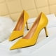 thumbnail image 4 of Zapatos de tacón alto profesionales, delgados y sexys, con punta puntiaguda y boca baja de cuero lacado brillante estilo mujer, 4 of 5