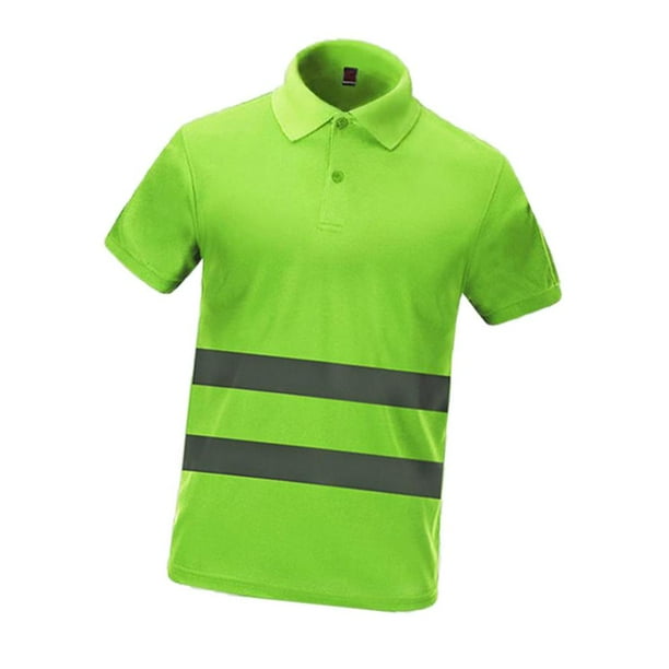 Camiseta reflectante de seguridad de secado rápido, chaleco de manga corta de alta visibilidad. Verde l