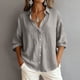 thumbnail image 1 of TaTaai Womens Linen Long Sleeve Button Down Cardigan Solid Color Loose Fit Collared Casual Open Front Blouse Gift, 1 of 6