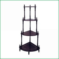 Corner Shelf, 39” Tall 4-Tier Traditional Composite Wood Cherry Finish | Cherry | Wood