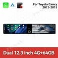 thumbnail image 2 of ZWNAV Dual 12.3 inch For Toyota Camry 2012-2015 GPS Navigation Android 13 Car Radio CarPlay Multimedia Player Head Stereo Unit HD Screen, 2 of 11