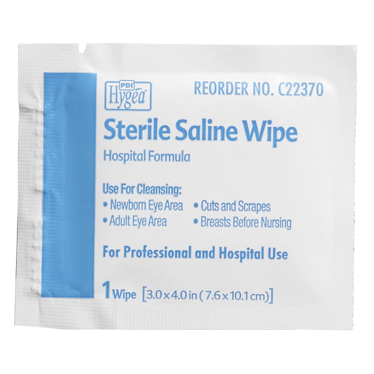 Hygea Sterile Saline Latex-Free Wipes - Gentle Cleansing for Eyes, Cuts, & Scrapes - Safe Wound Care & Eye Cleansing Solution - For Post-Operative Care & Nursing Mothers - 24 Wipes - Pack of 4