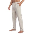 thumbnail image 2 of Mens Bamboo Viscose Pajama Pants 2026 Soft Cooling Moisture Wicking Elastic Drawstring Waist Straight Leg Sleep Loungewear Pants Khaki 3XL, 2 of 5