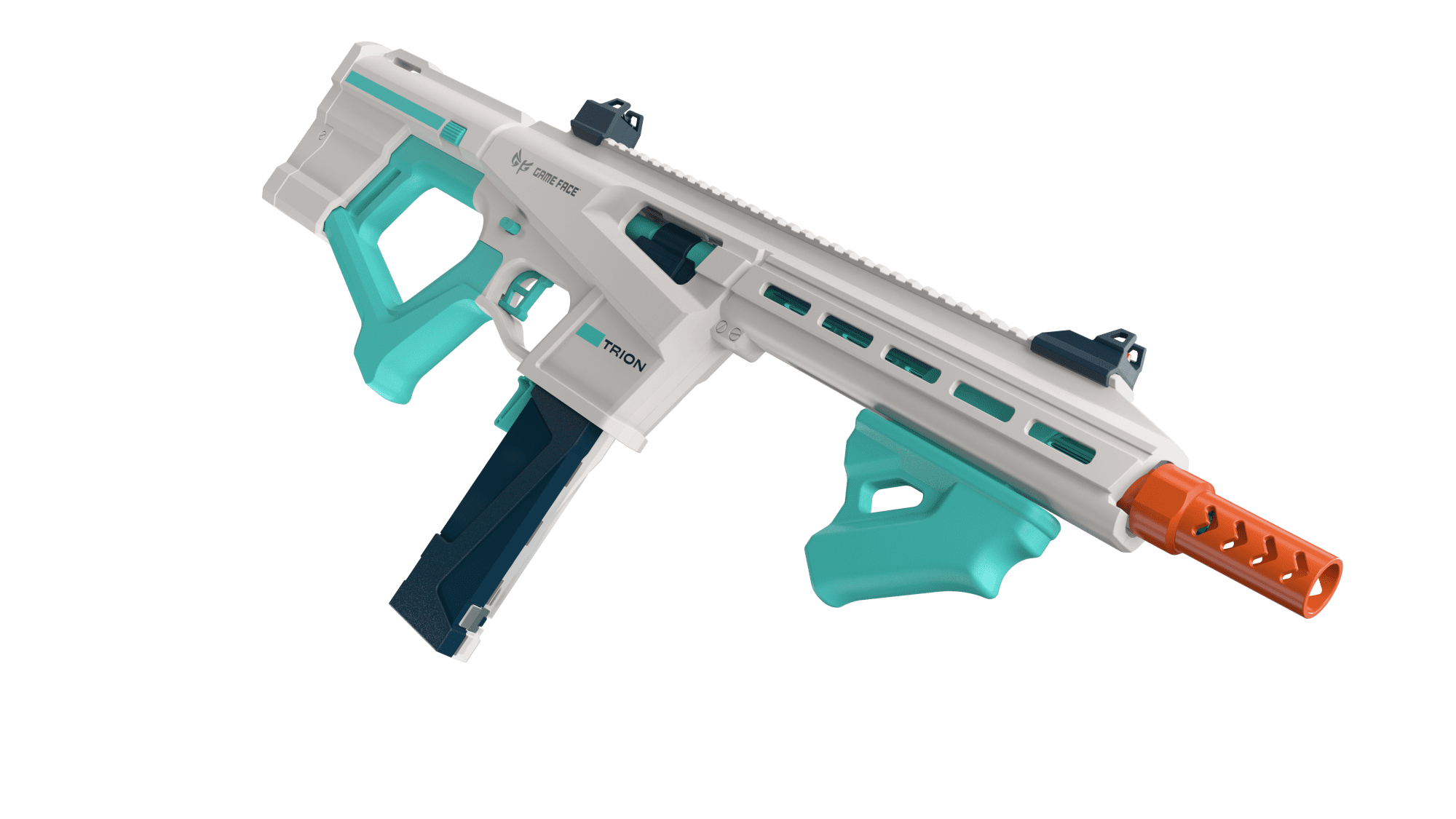 Game Face Trion Competition Foam Dart Blaster, up to 200 FPS, 15 Darts, Ages 14+, Blue