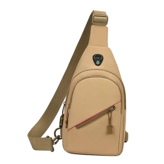 Bolso de pecho para hombre, elegante mochila informal, bolso de hombro para deportes, mochileros y ciclismo. Caqui